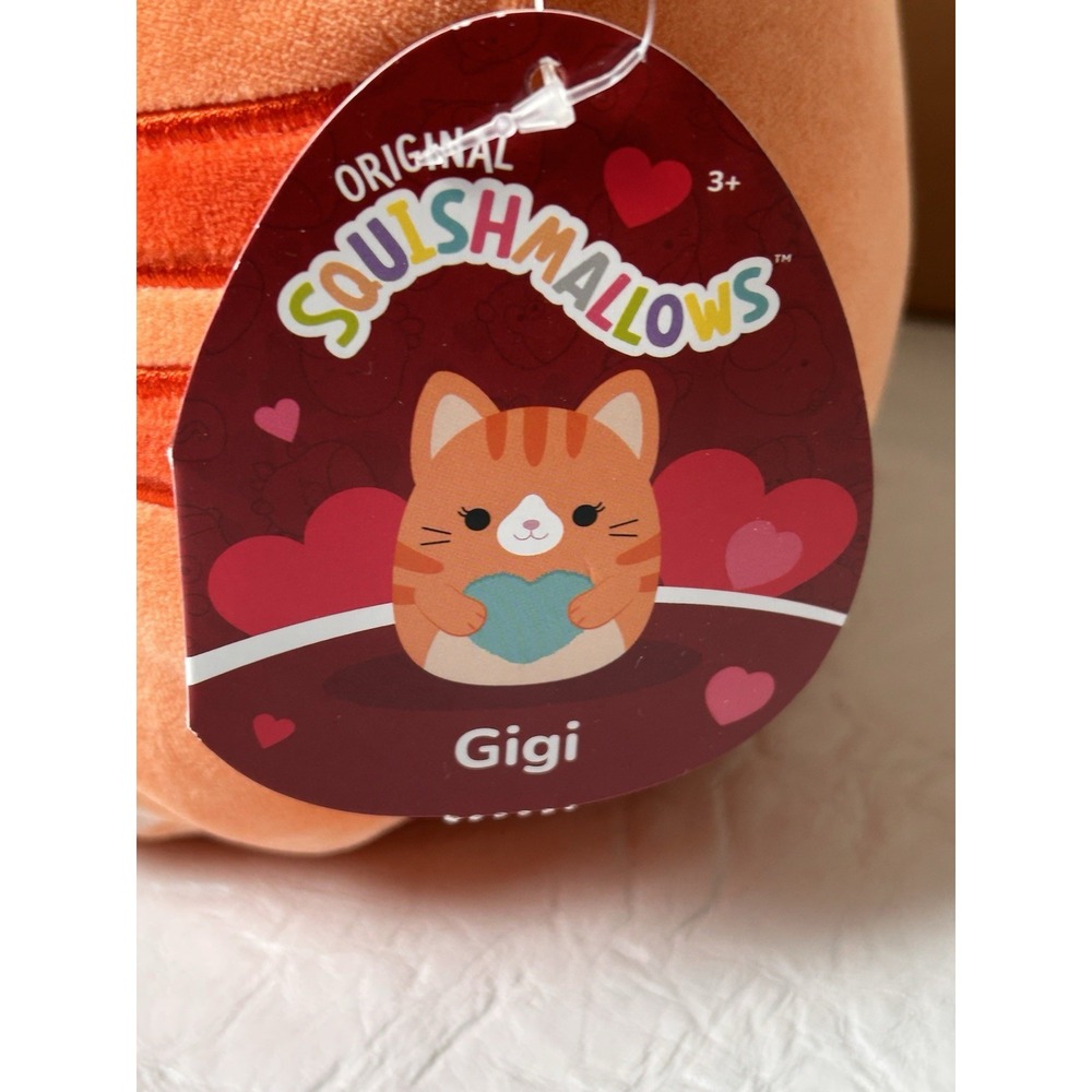 Squishmallows Gigi Cat 8" Tabby 2024 Valentine's Day Blue Fuzzy Heart Plush‎ Toy - Picture 5 of 10